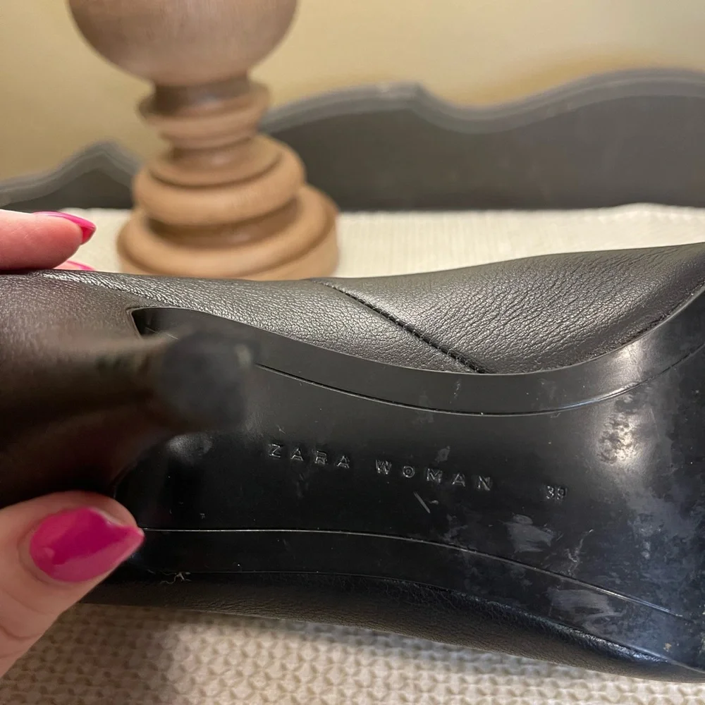 Zara Black Ankle Boots with Silver Accents - Picture 10 of 11